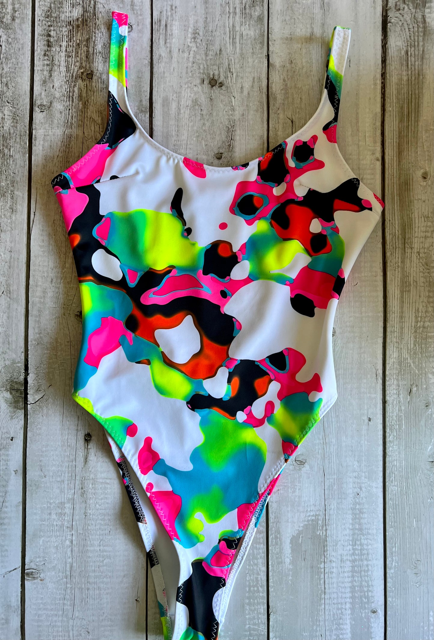 Neon Camo Swimsuit - Size 8