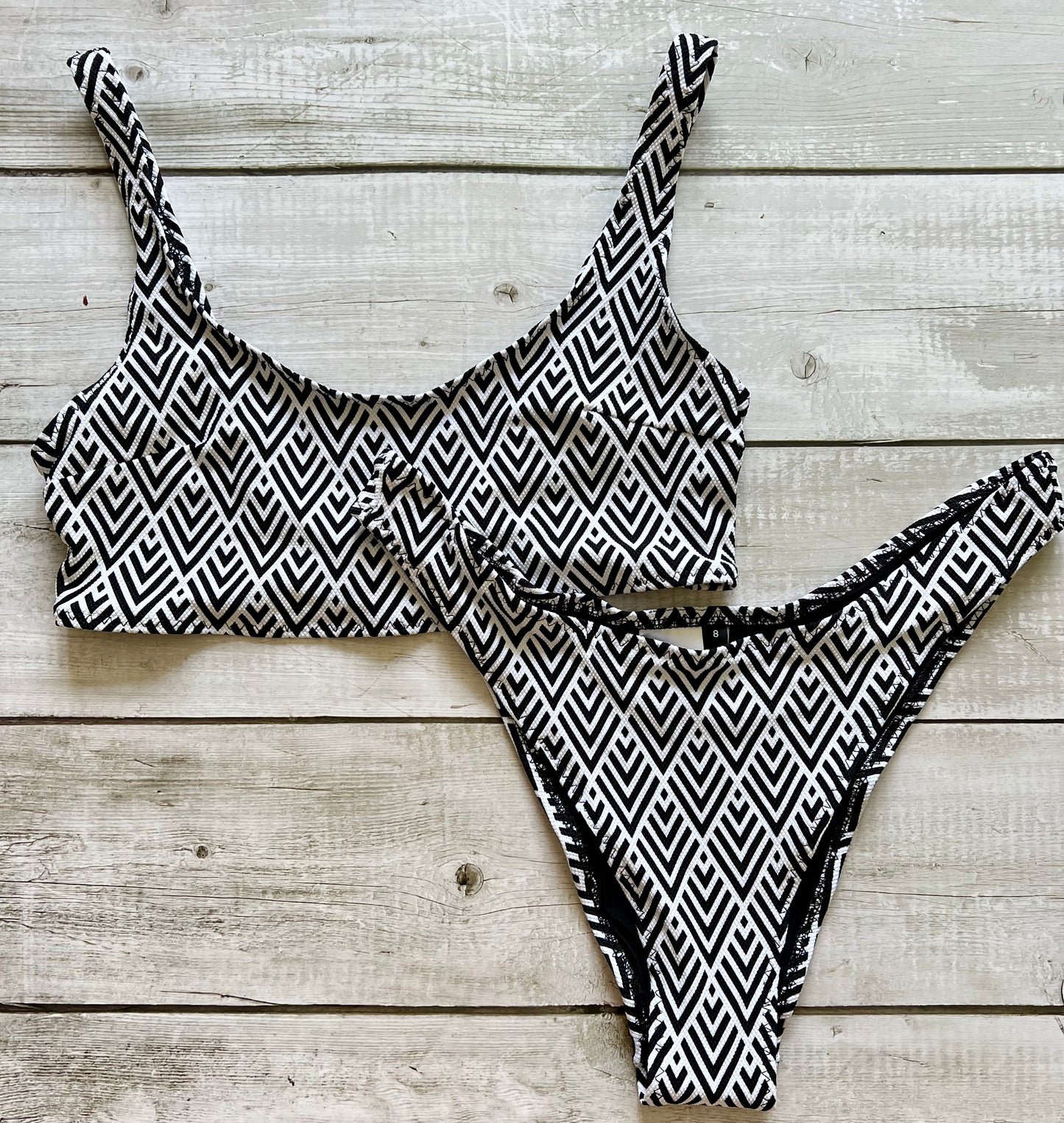 Mono Aztec Bikini - Size 8