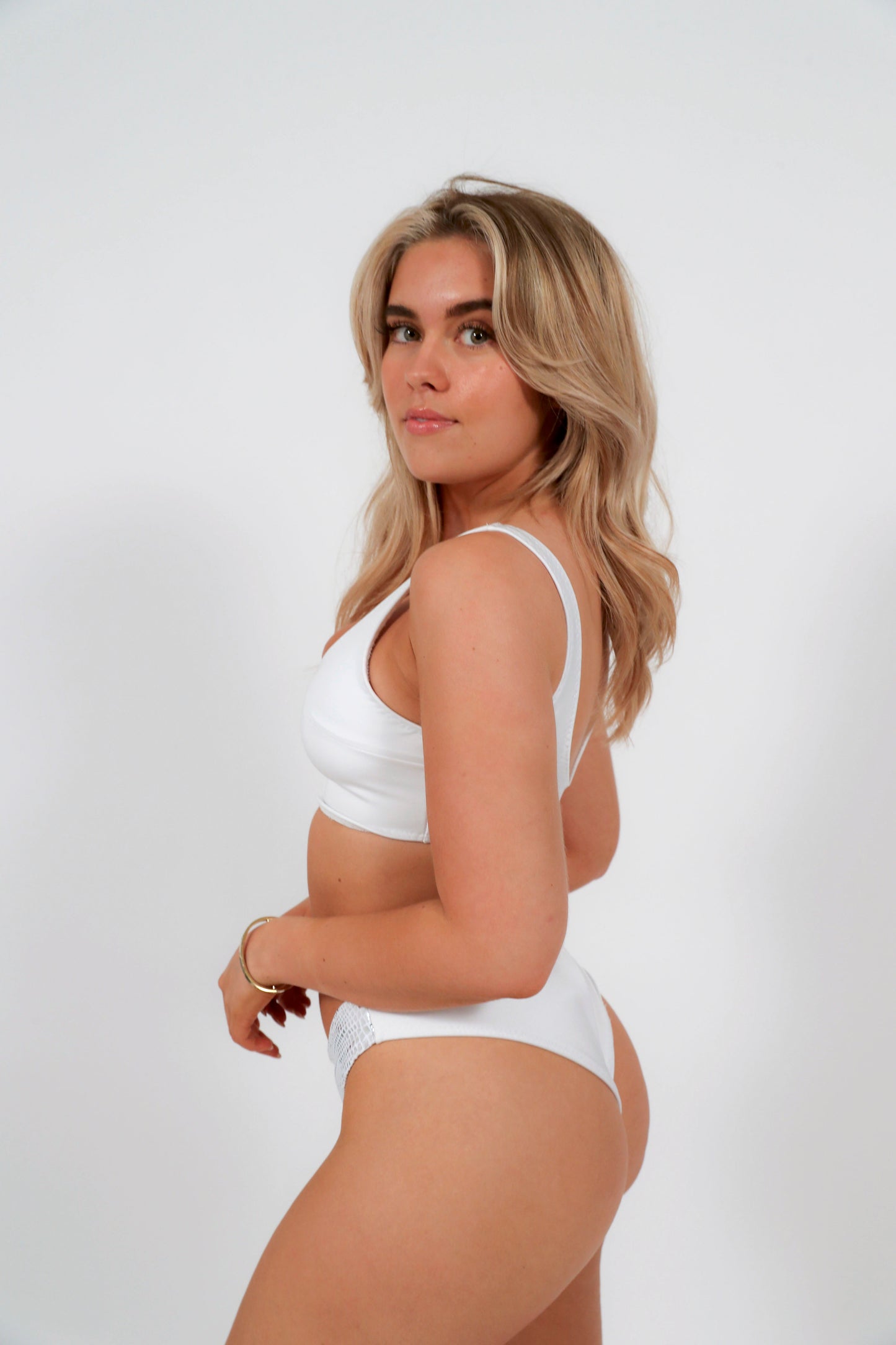 White half/half Bikini