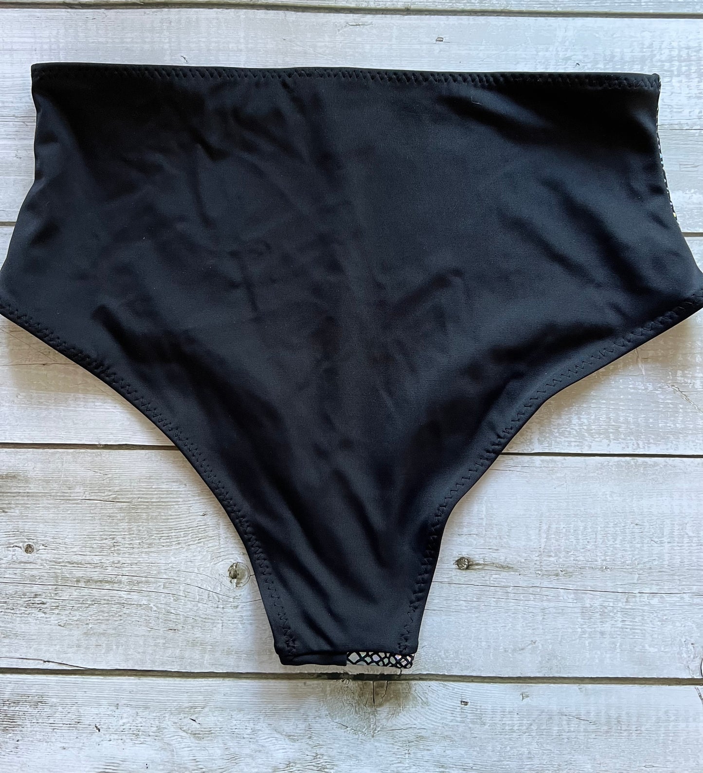 Black & Silver Snake High Bottoms - Size 14