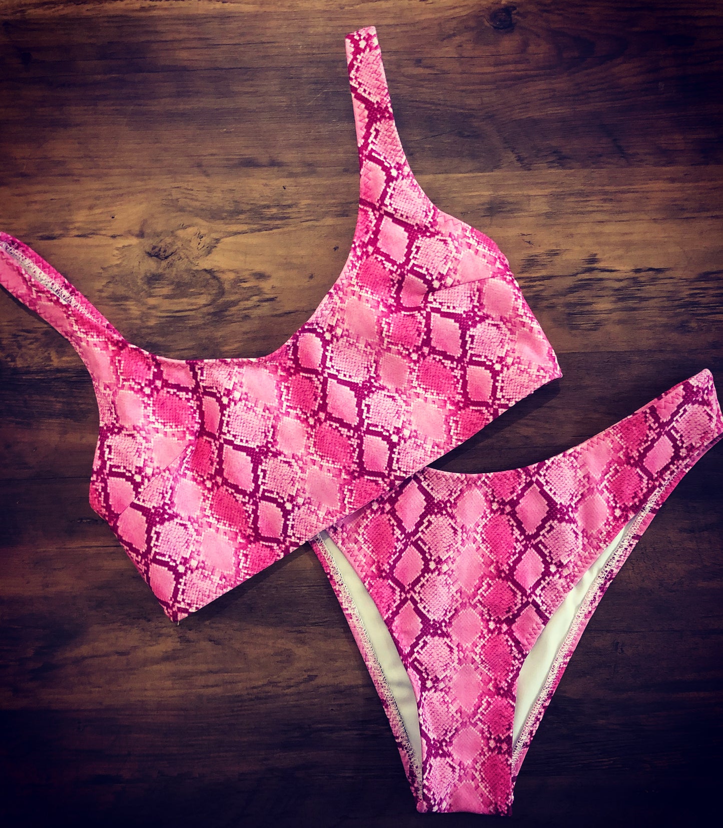 Pink Snakeskin Bikini