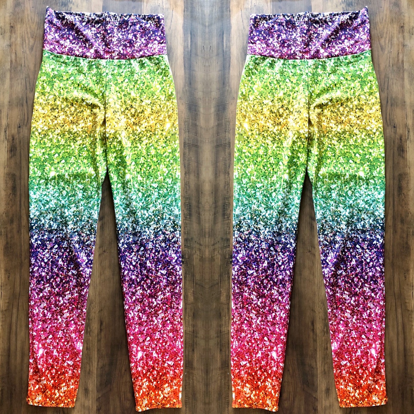 Glitter Rainbow Print Leggings