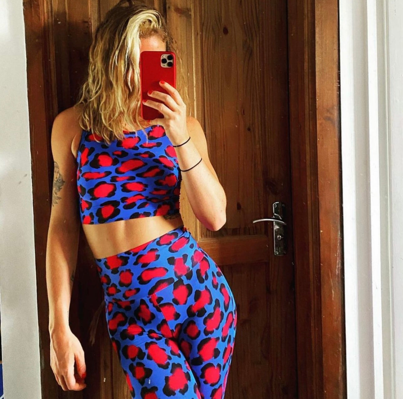 Blue Leopard Cropped Top