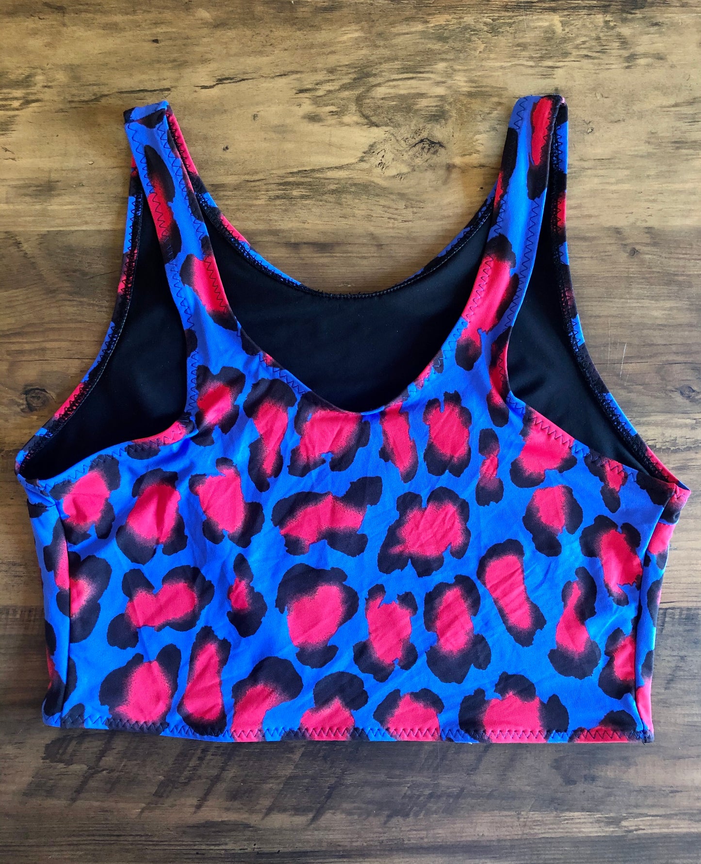 Blue Leopard Cropped Top