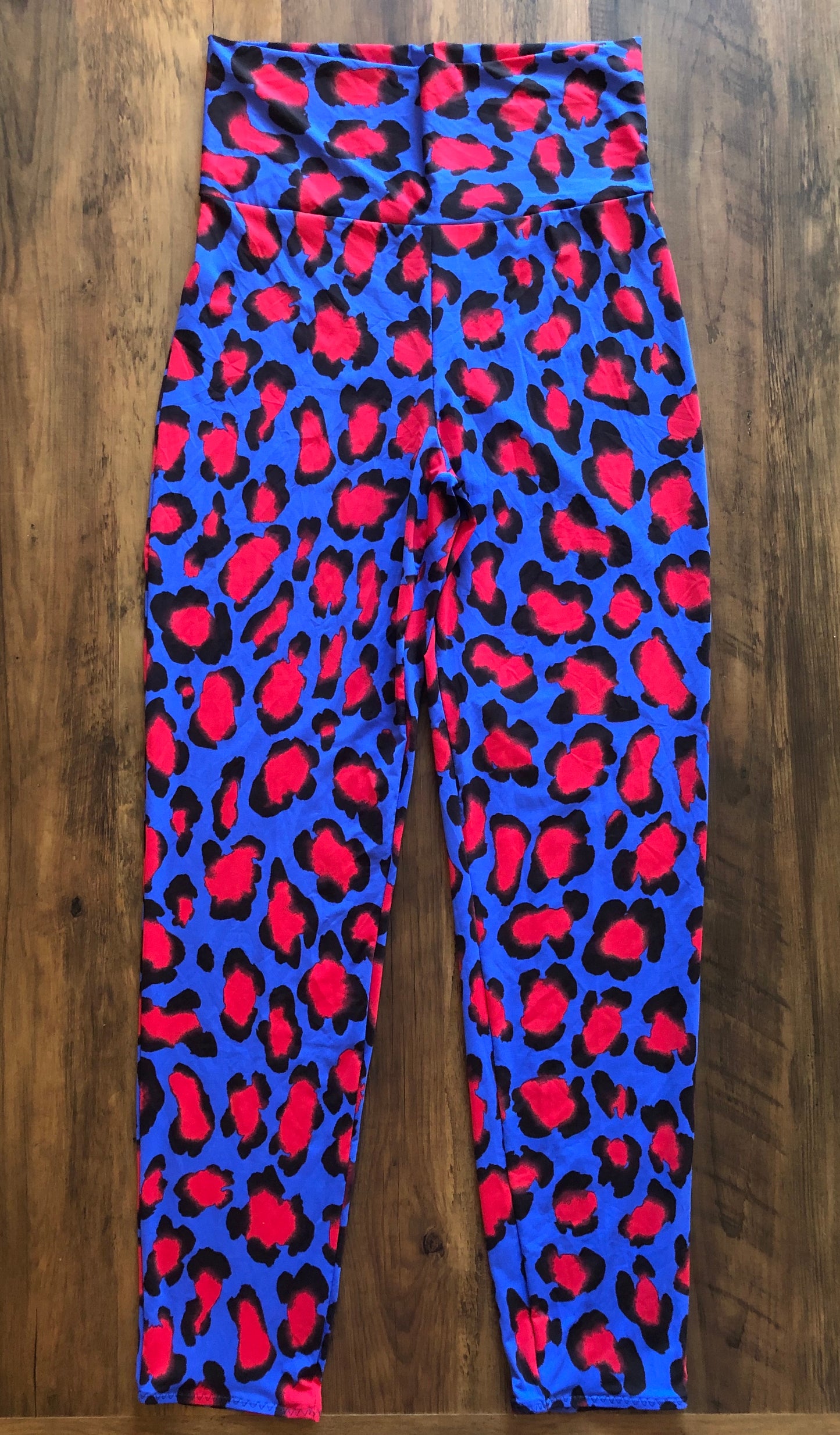 Blue Leopard Print Leggings