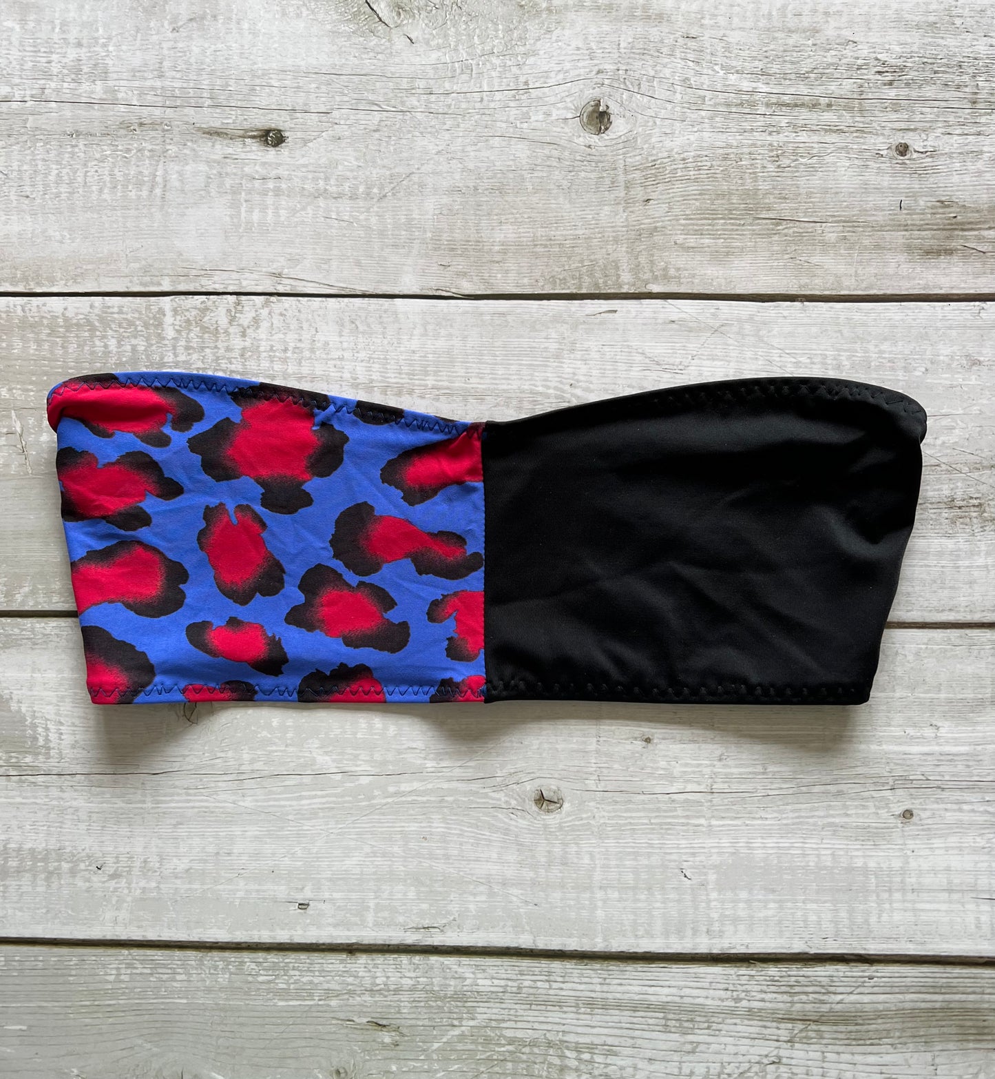 Blue Leopard Half Bandeau - Size 10