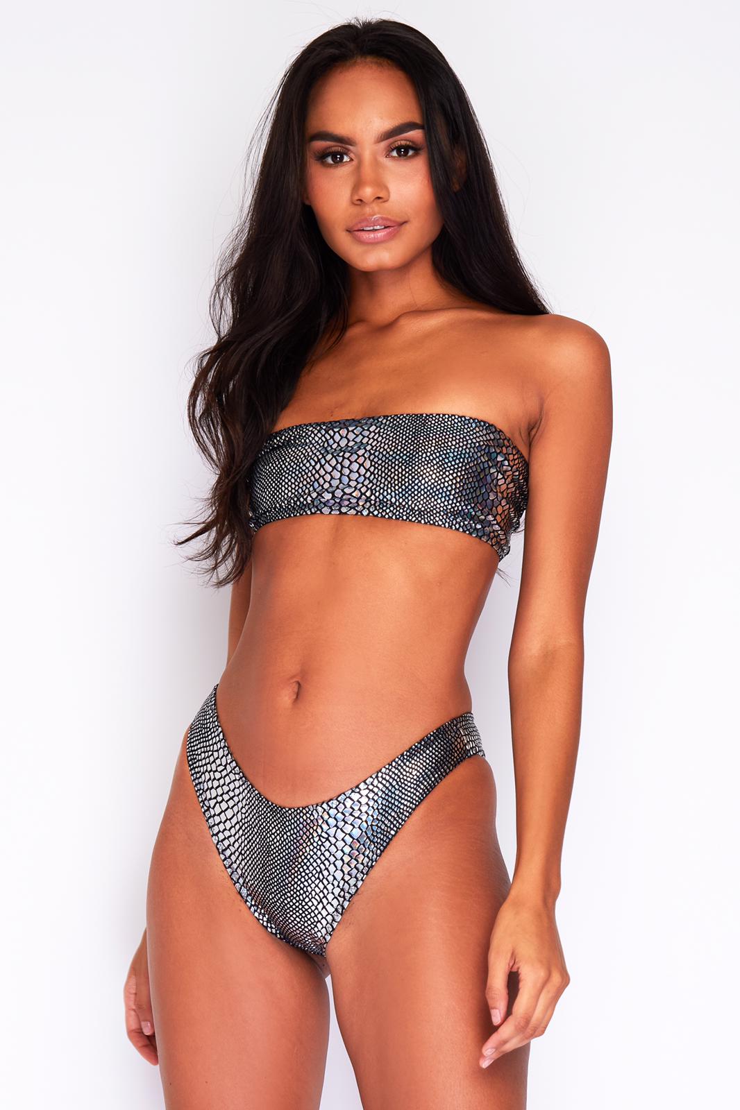 Black Snake Bikini Top