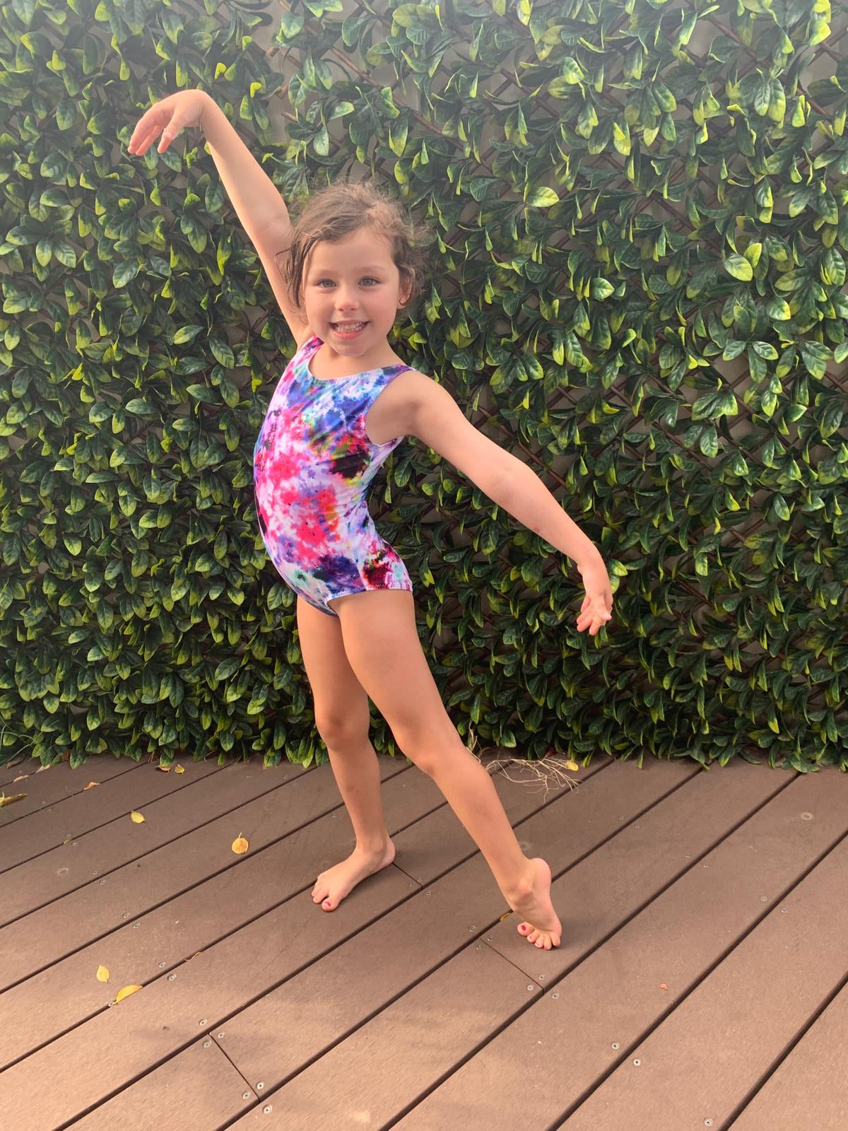 Girls Neon Tie Dye Swimsuit