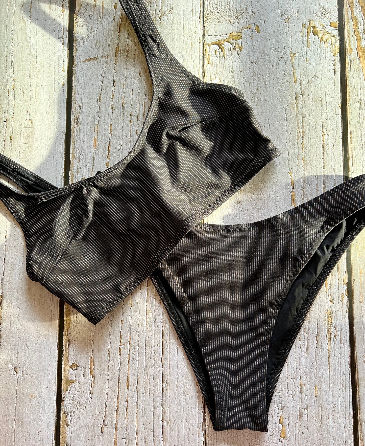 Gold Pinstripe Bikini