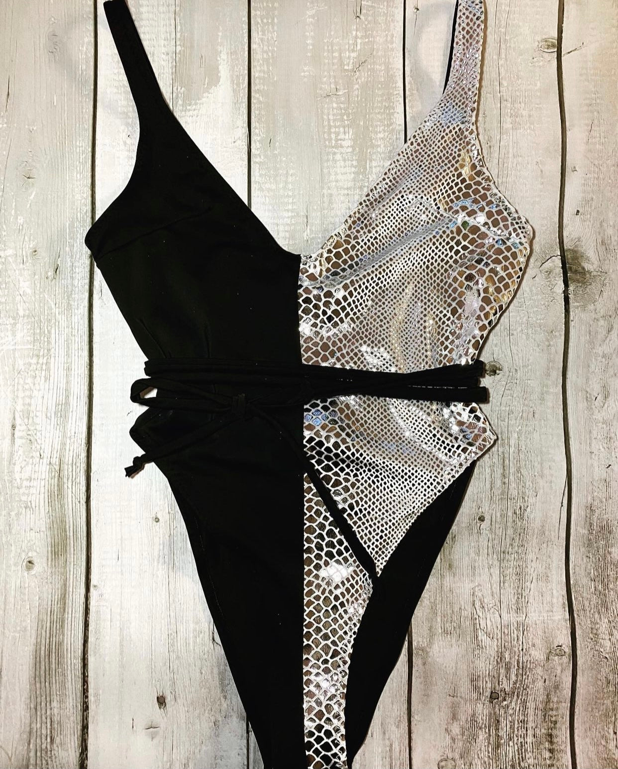 Black & White half/half Swimsuit