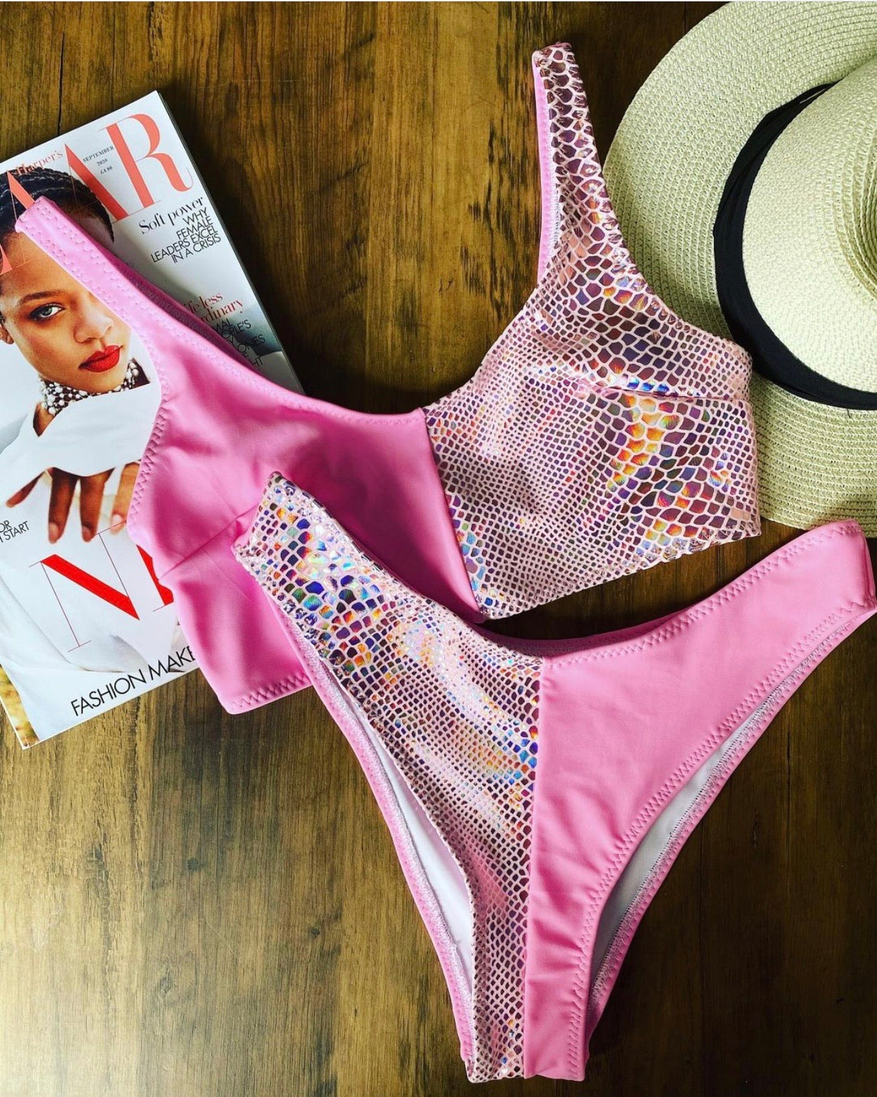 Pink half/half Bikini