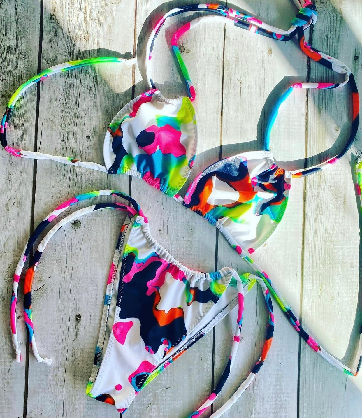 Neon Camo String Bikini