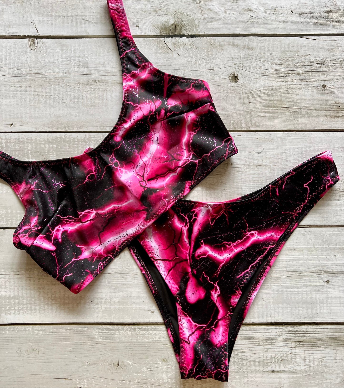 Black & Pink Bikini - Size 10