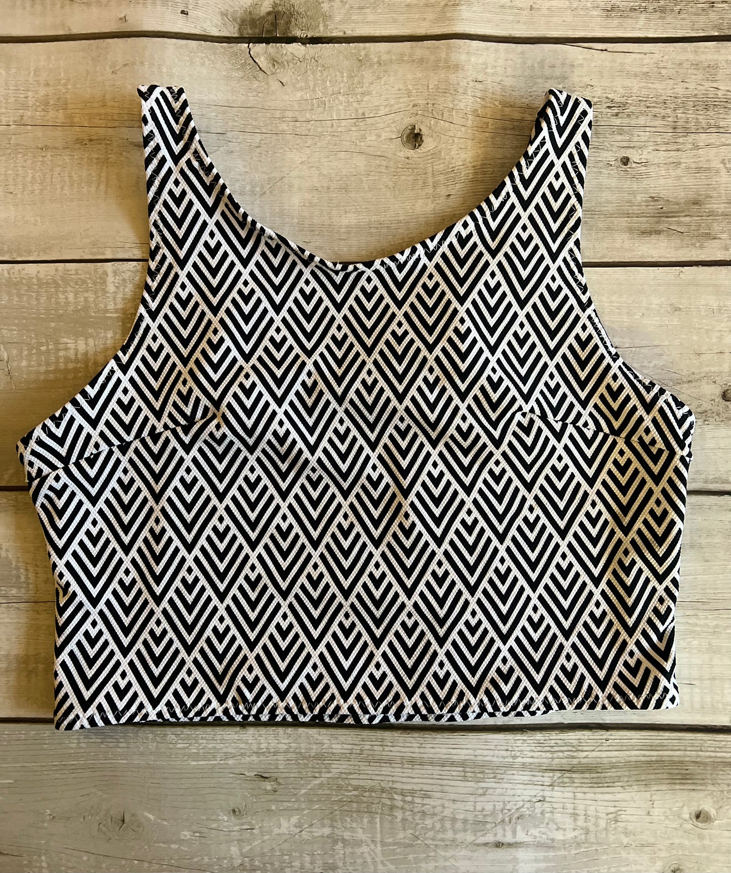 Mono Aztec Cropped Top