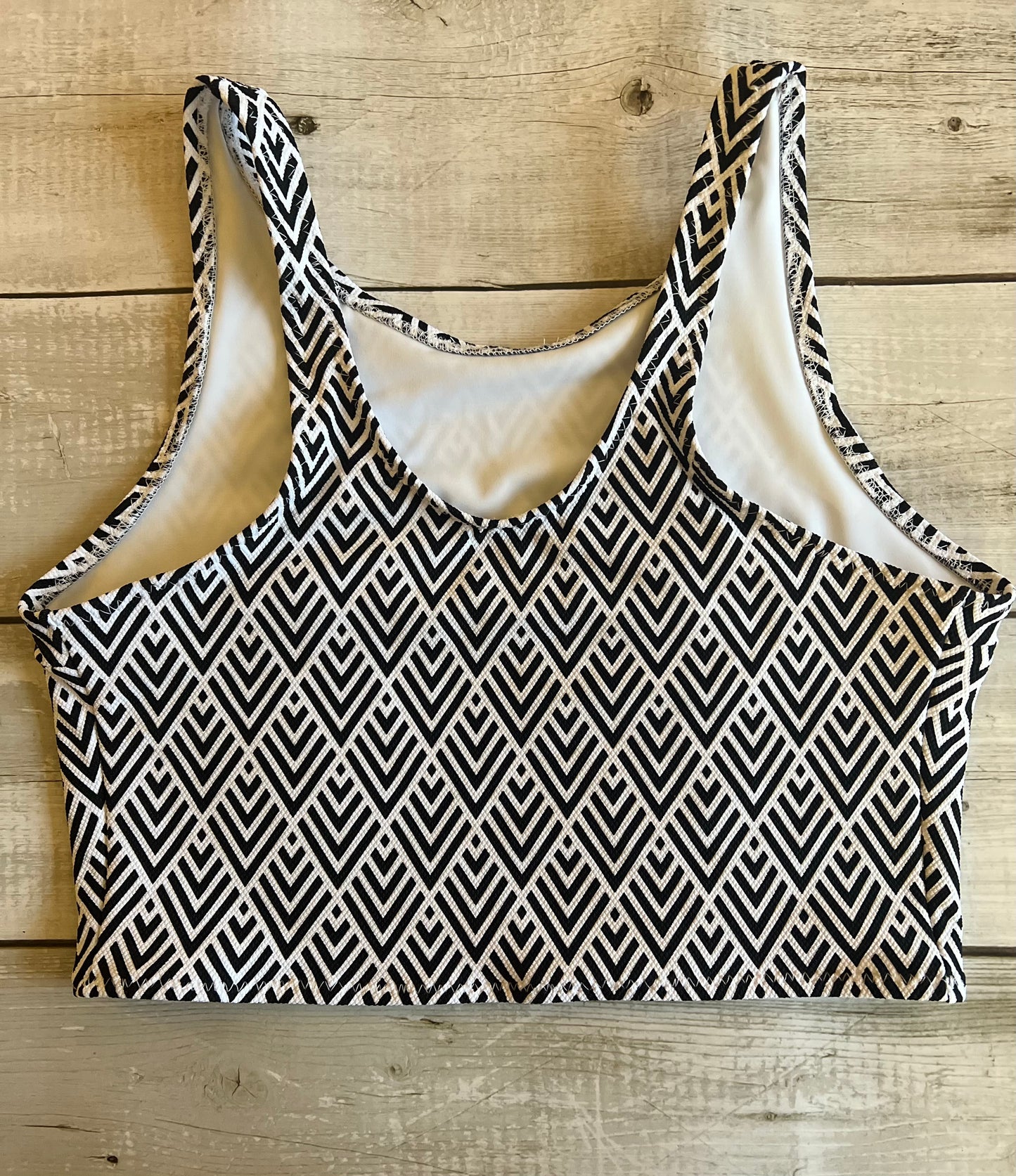 Mono Aztec Cropped Top