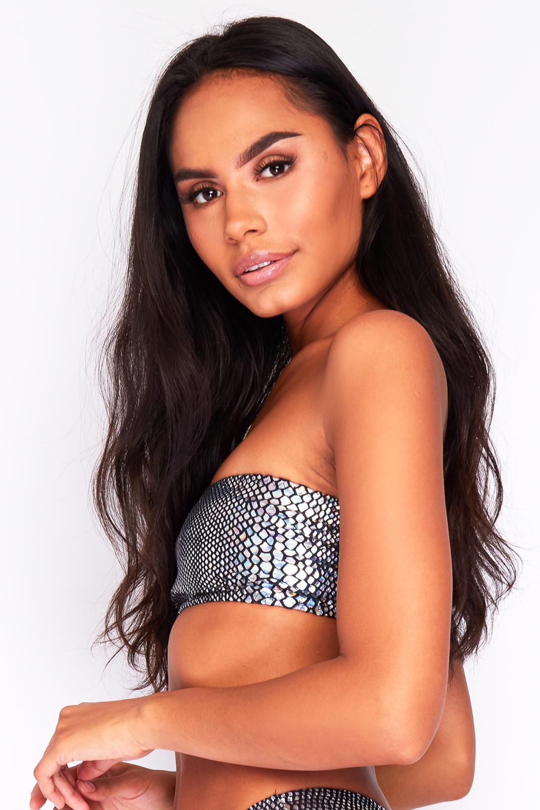 Black Snake Bikini Top