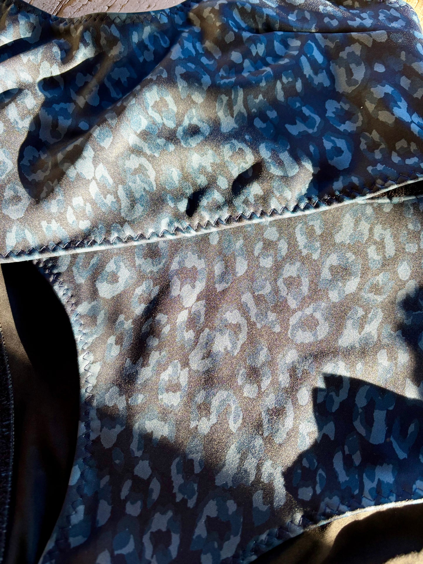 Dark Blue Leopard Bikini - Size 12