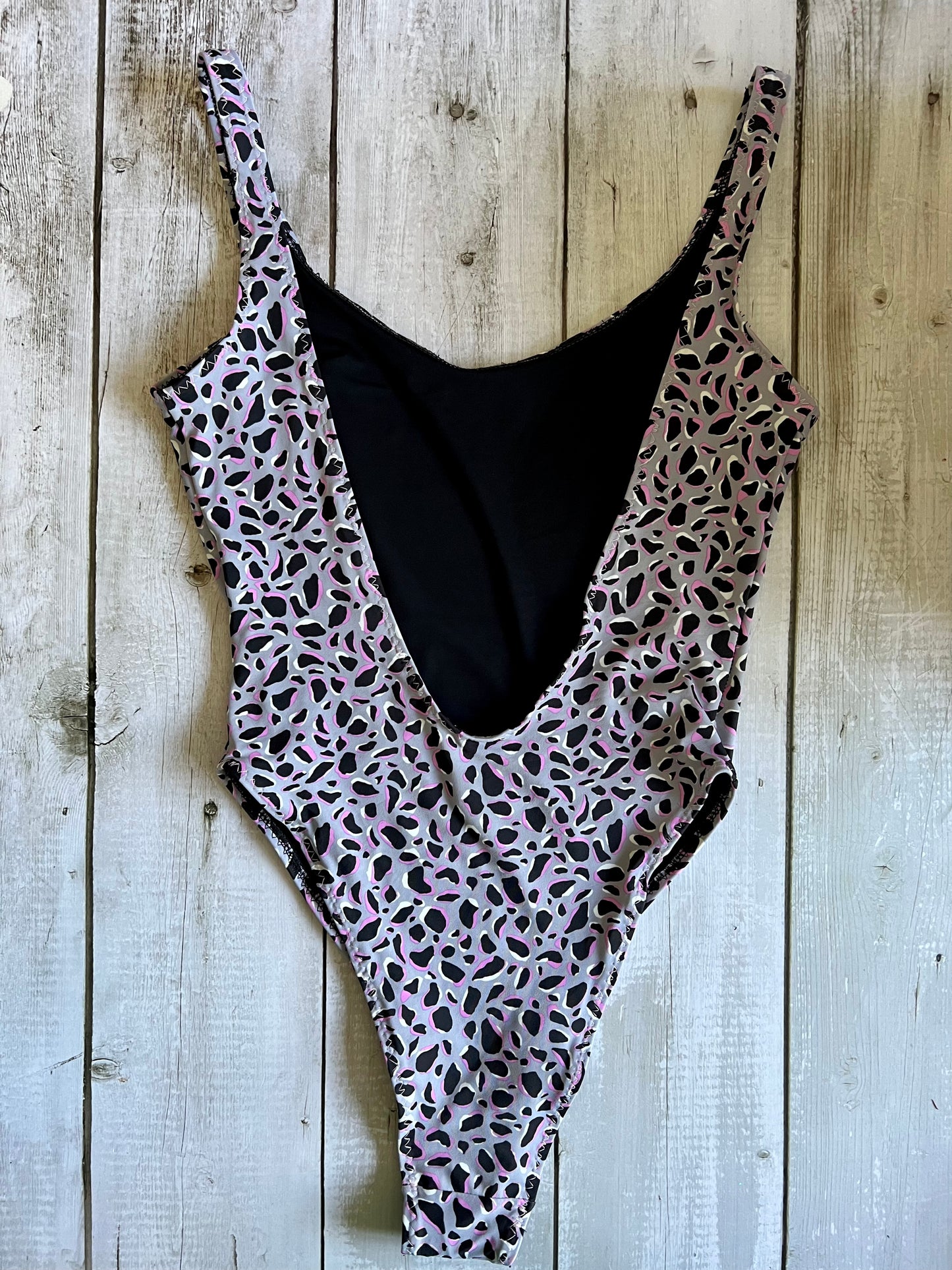 Purple Leopard Swimsuit - Size 8