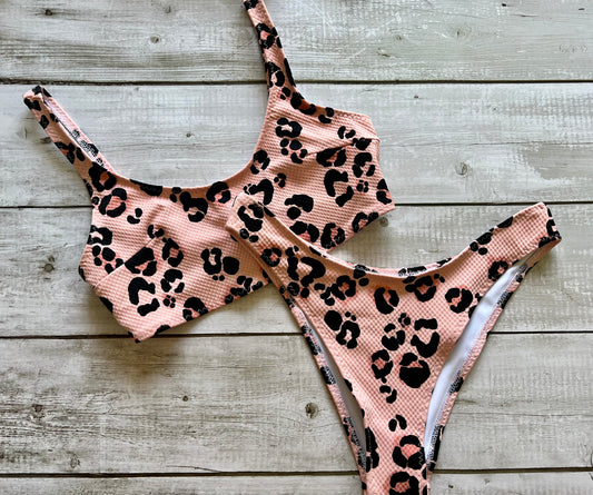 Pink Leopard Bikini - Size 8