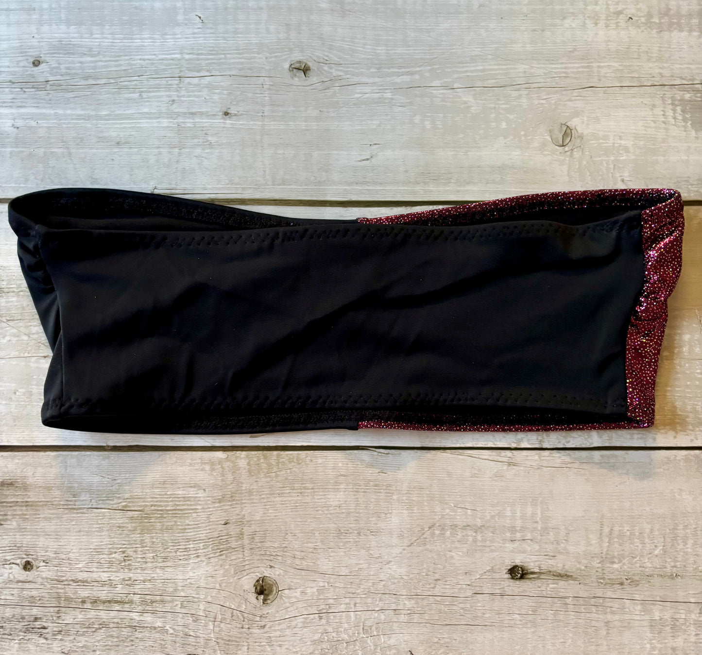 Half Burgundy Shine Bandeau- Size 10