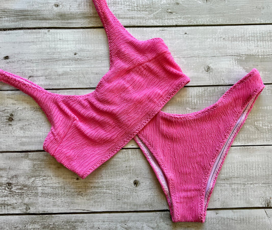 Pink Crinkle Bikini - Size 10