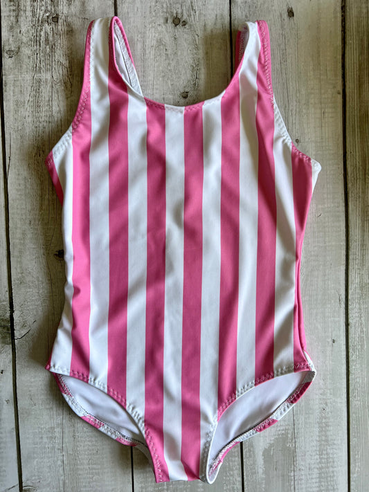 Kids Pink Stripe Swimsuit - Age 8-9