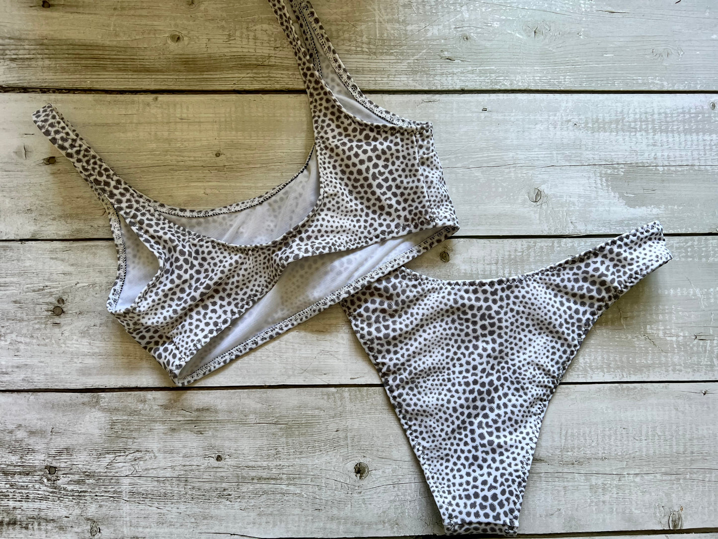 Silver Leopard Bikini - Size 8