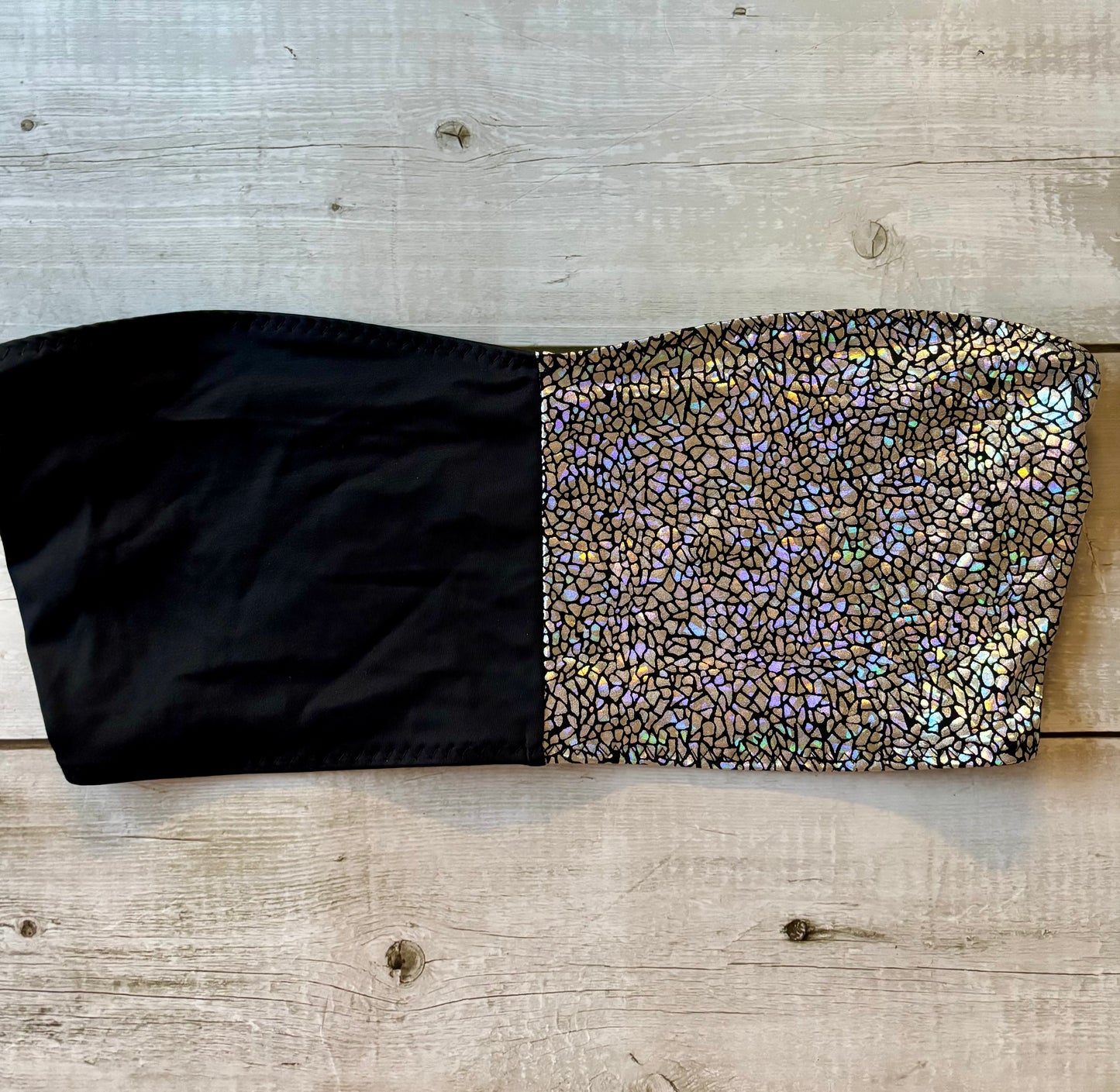 Half Black Shine Bandeau- Size 12
