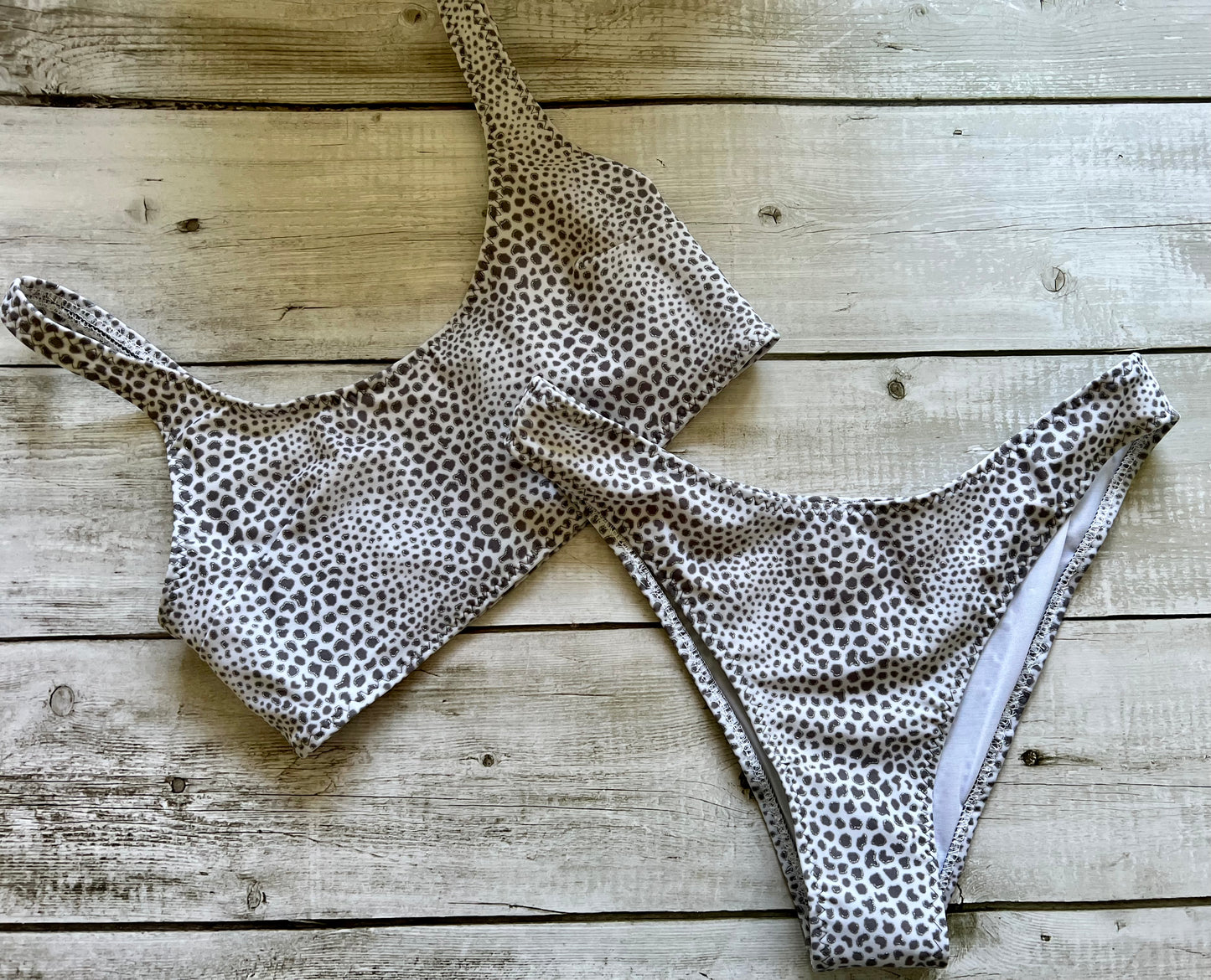 Silver Leopard Bikini - Size 8