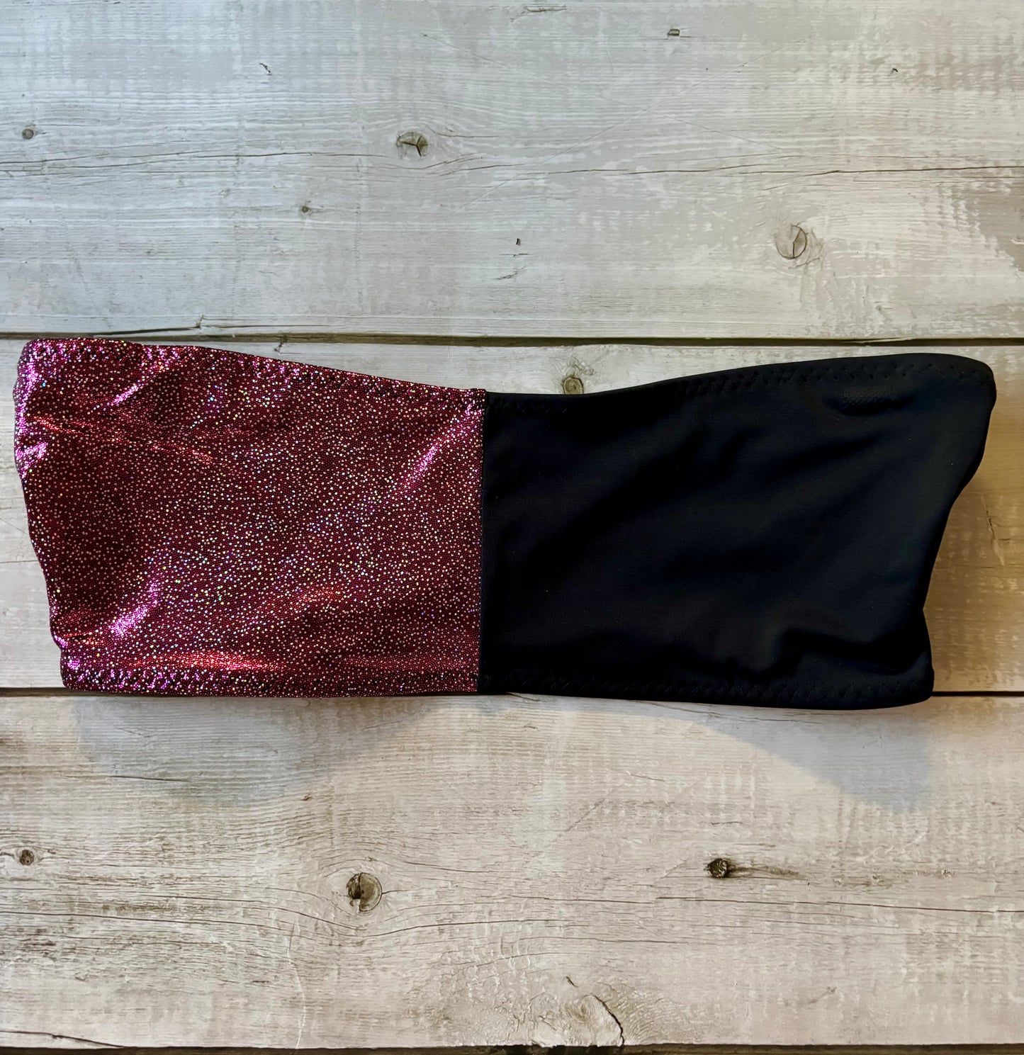 Half Burgundy Shine Bandeau- Size 10