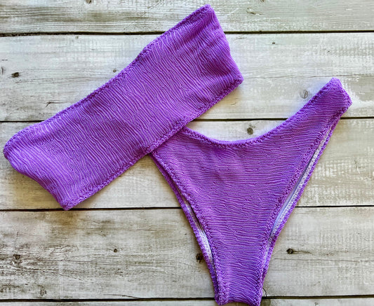 Purple Crinkle Bikini - Size 10