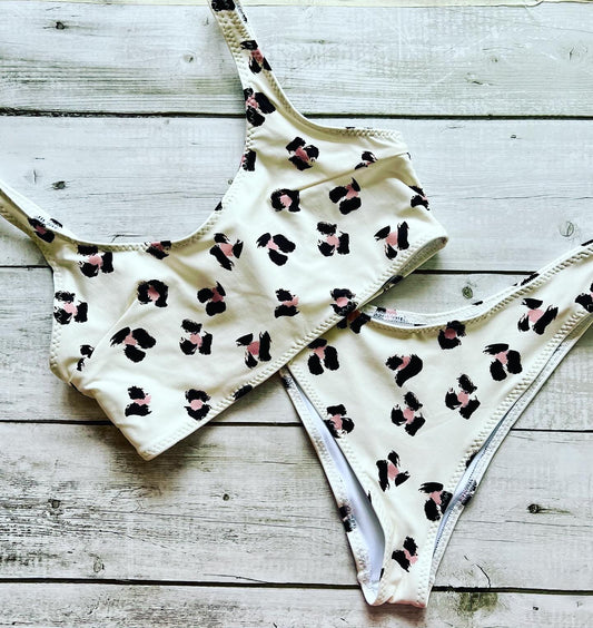 Cream Leopard Bikini
