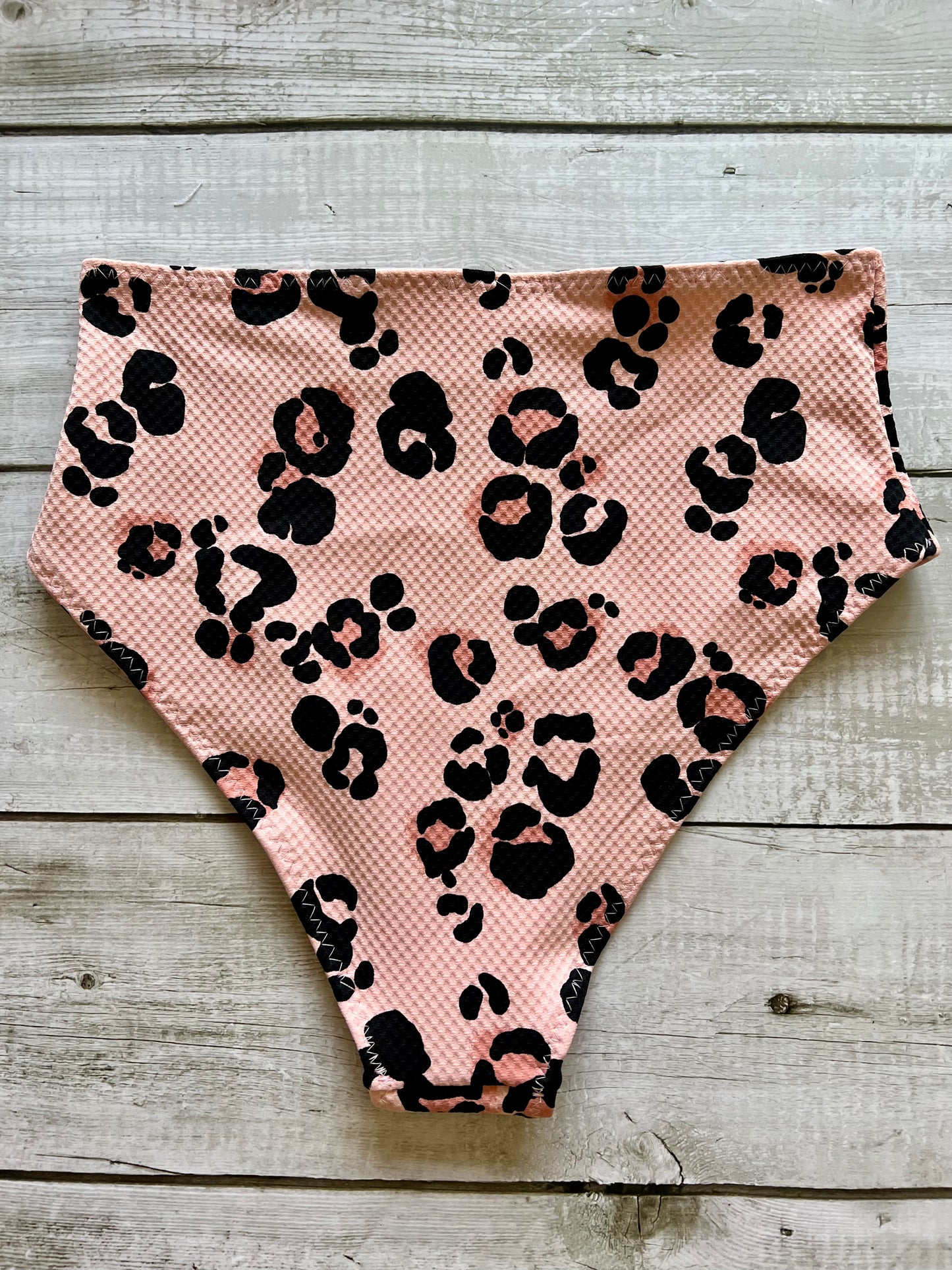 Pink Leopard High Waist Bottoms - Size 8