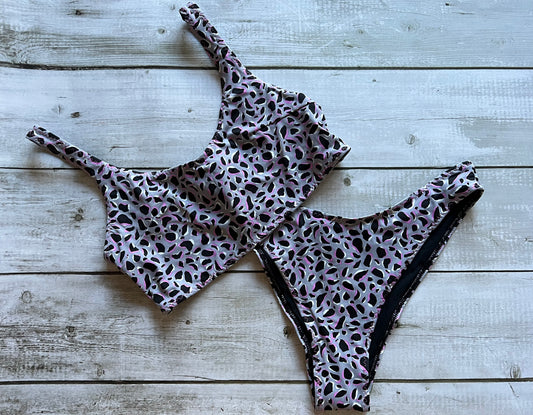 Purple Leopard Bikini - Size 10