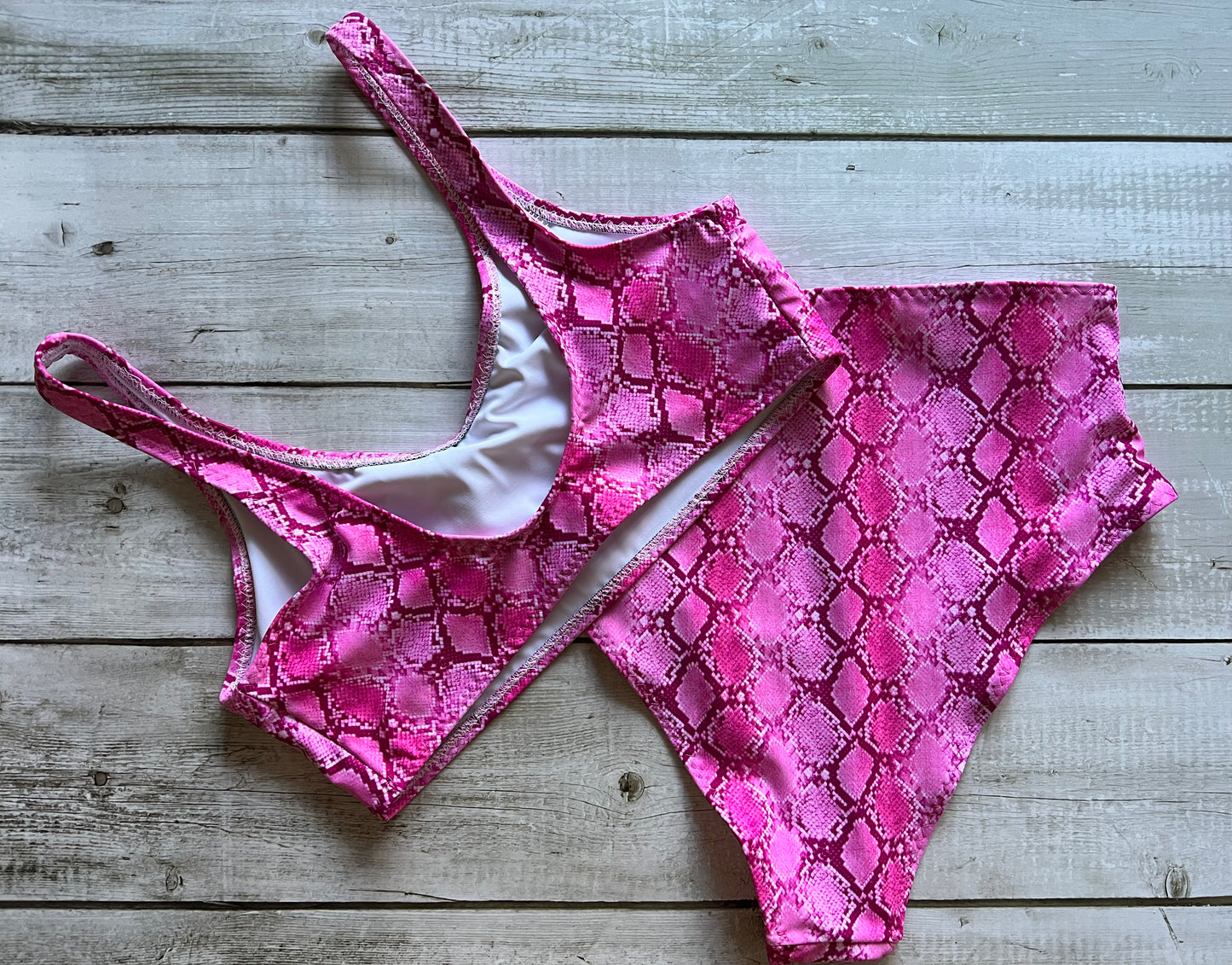 Pink Snake Bikini - Size 10