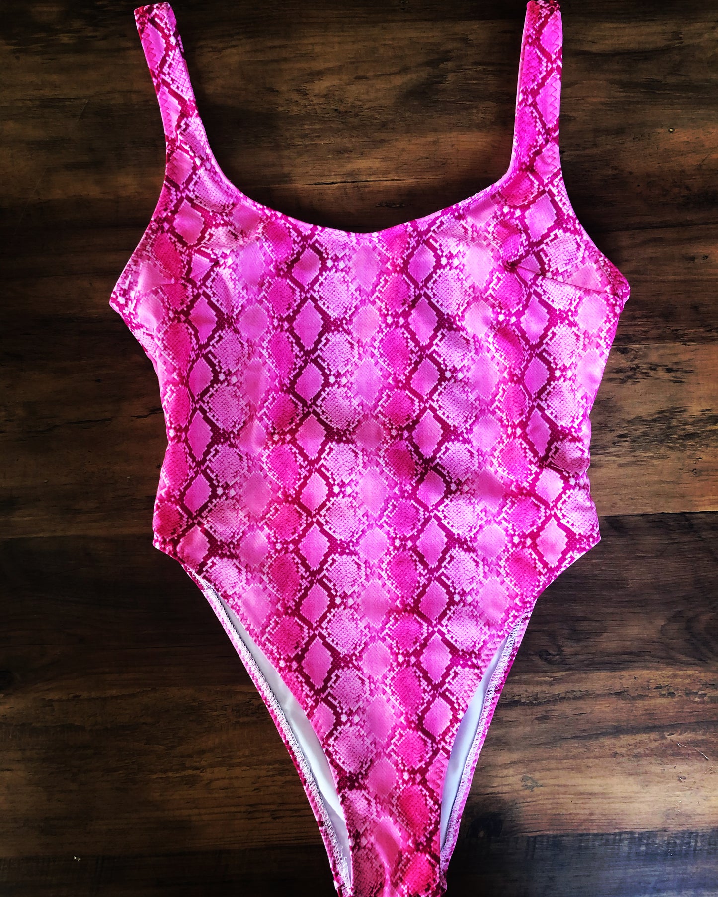 Pink Snakeskin Swimsuit