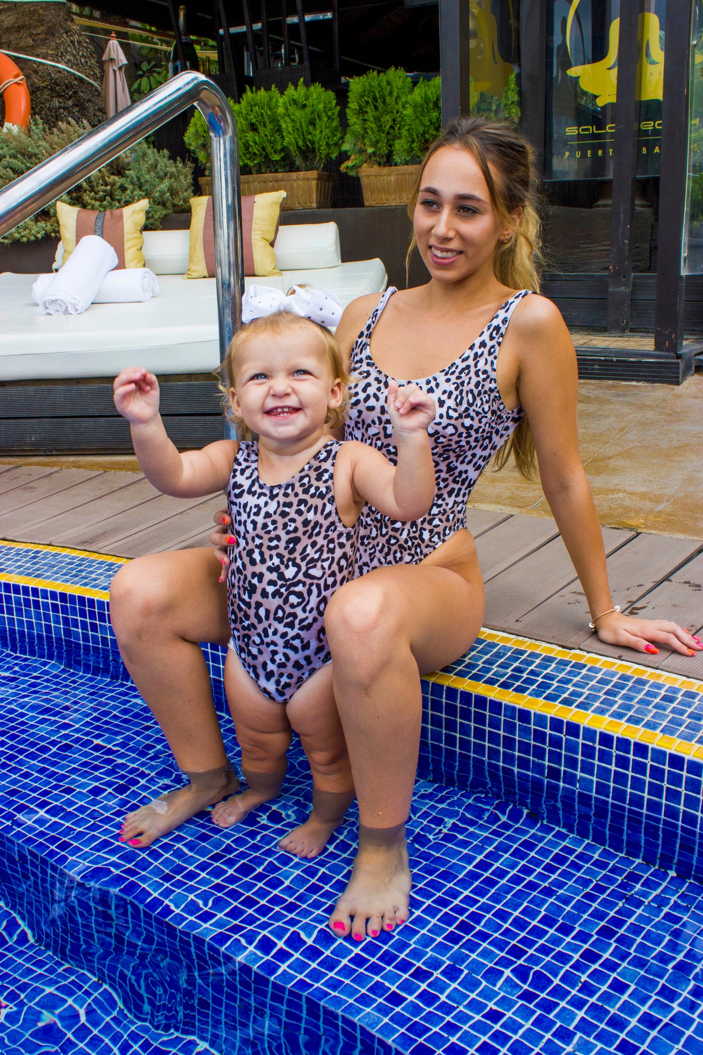Girls Mono Leopard Swimsuit