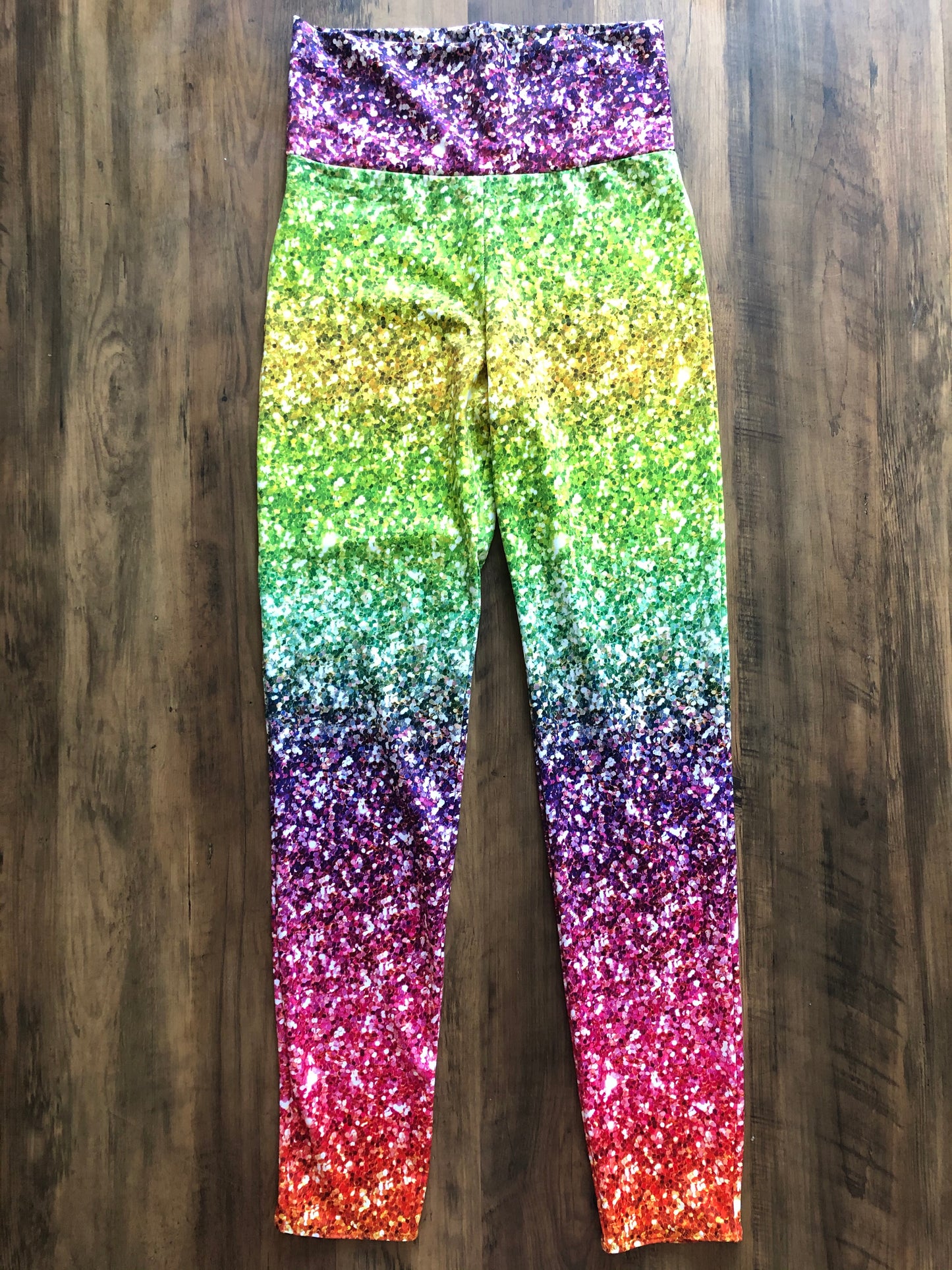 Glitter Rainbow Print Leggings