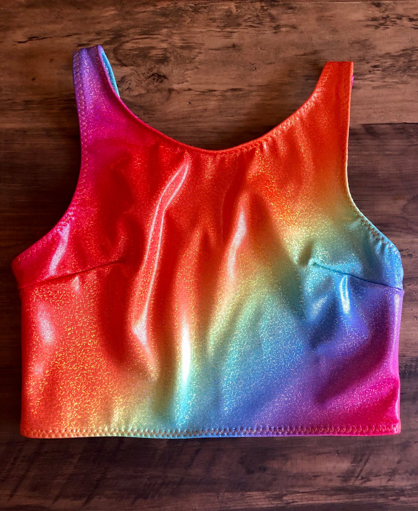 Holographic Rainbow Cropped Top