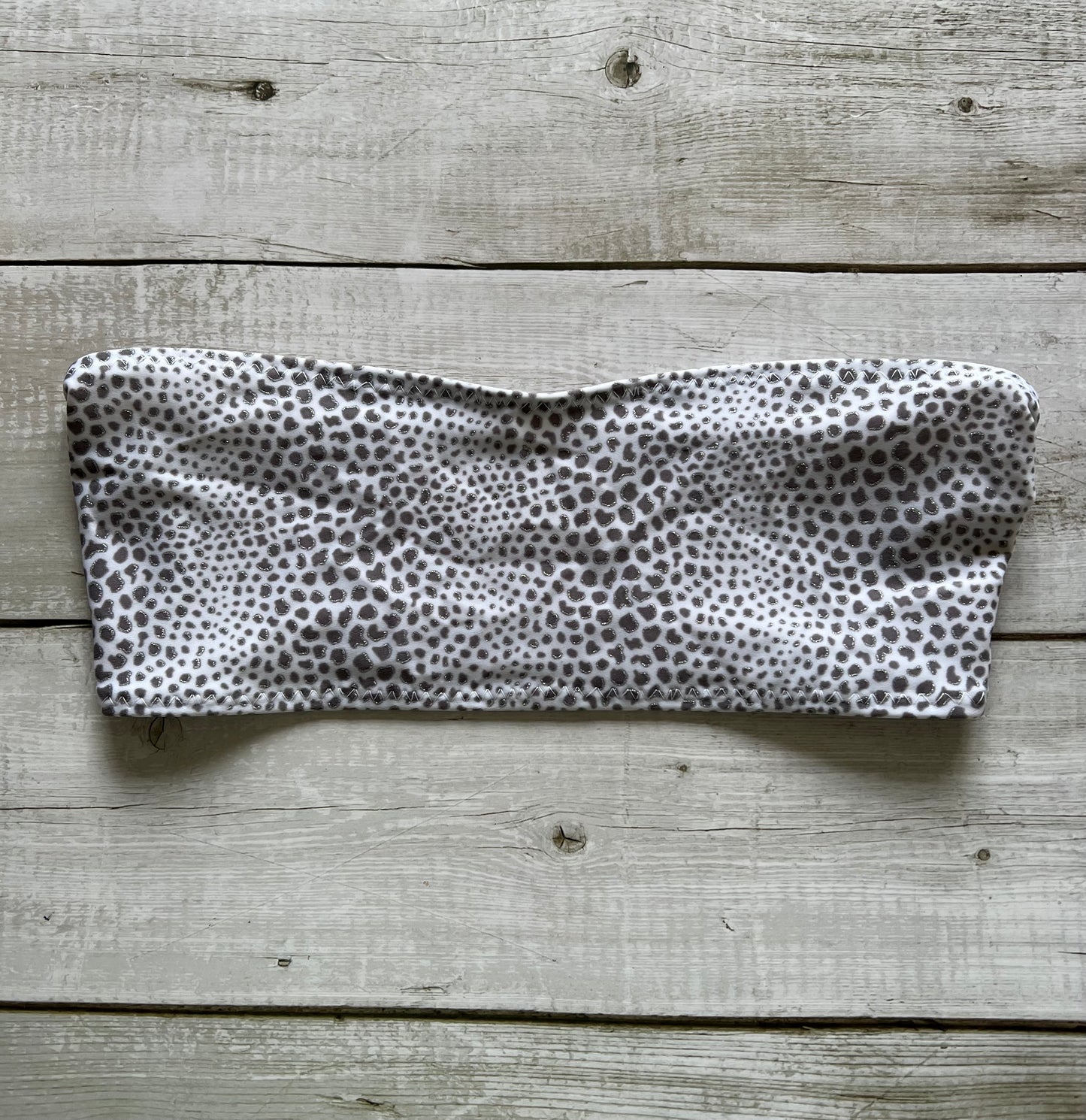 Silver Leopard Bandeau - Size 8