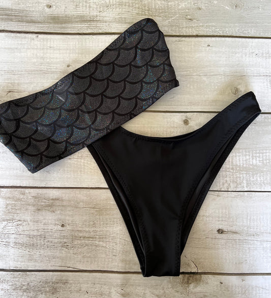 Holographic Black Mermaid Bikini - Size 8 & 12