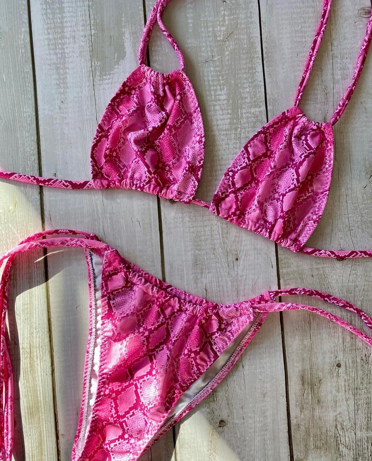 Pink Snake String Bikini