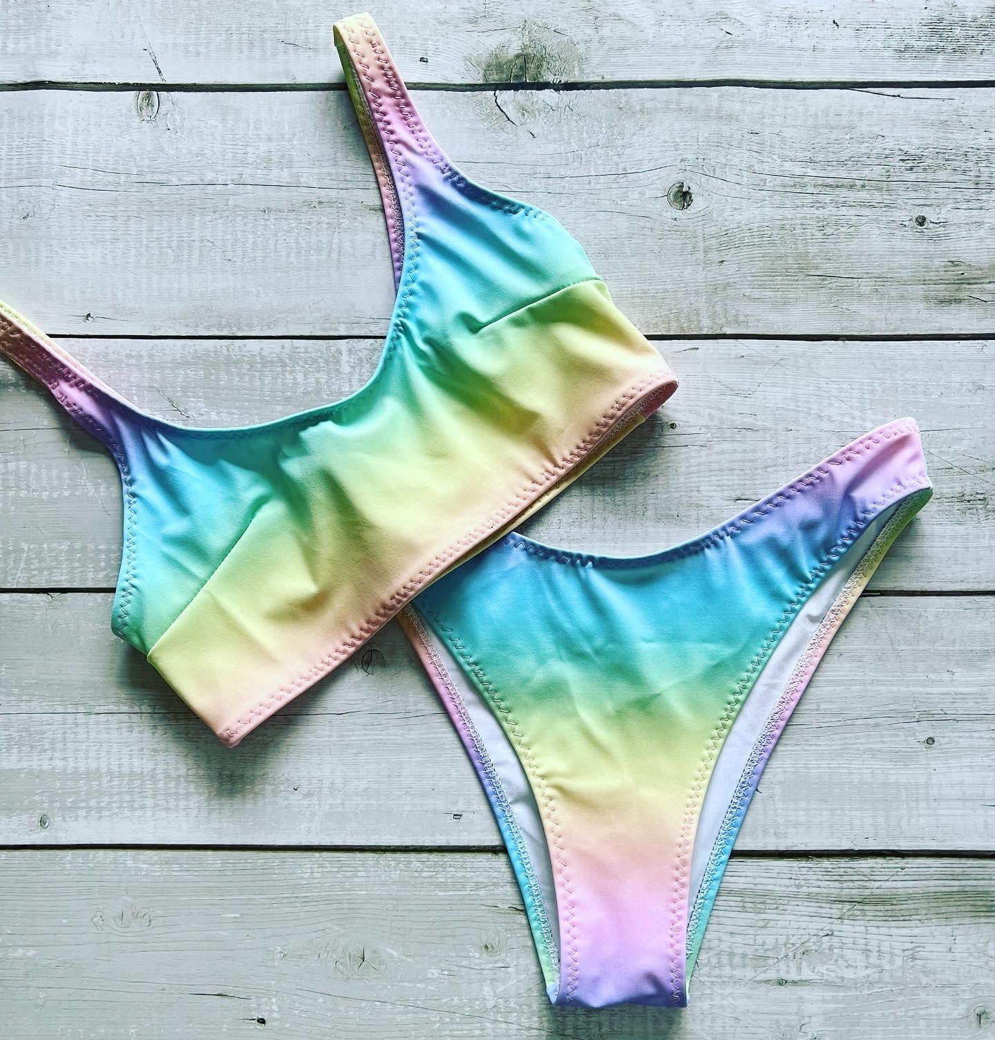 Pastel rainbow bikini on sale