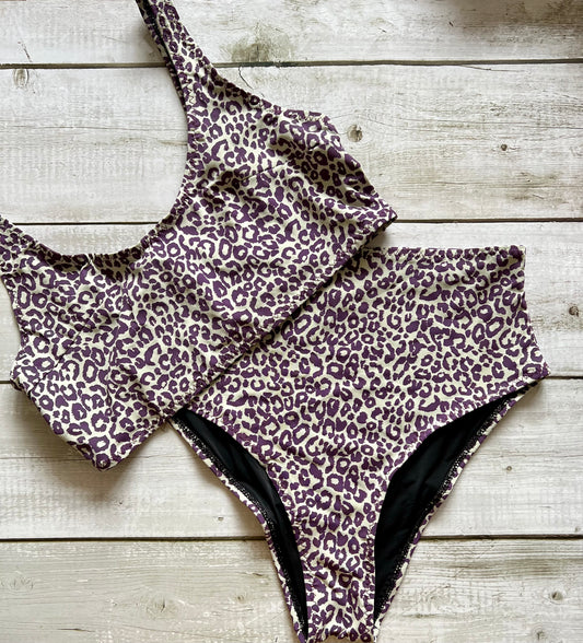 Purple Leopard Bikini - Size 10 & 14